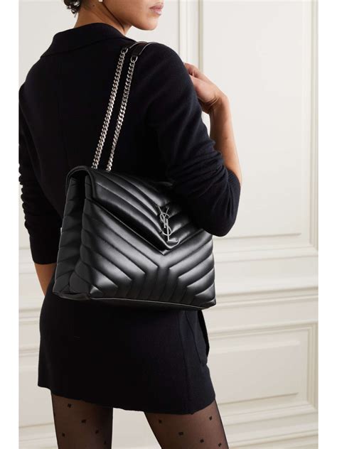 ysl chevron-quilted grained-leather shoulder bag|LOULOU MEDIUM IN QUILTED LEATHER .